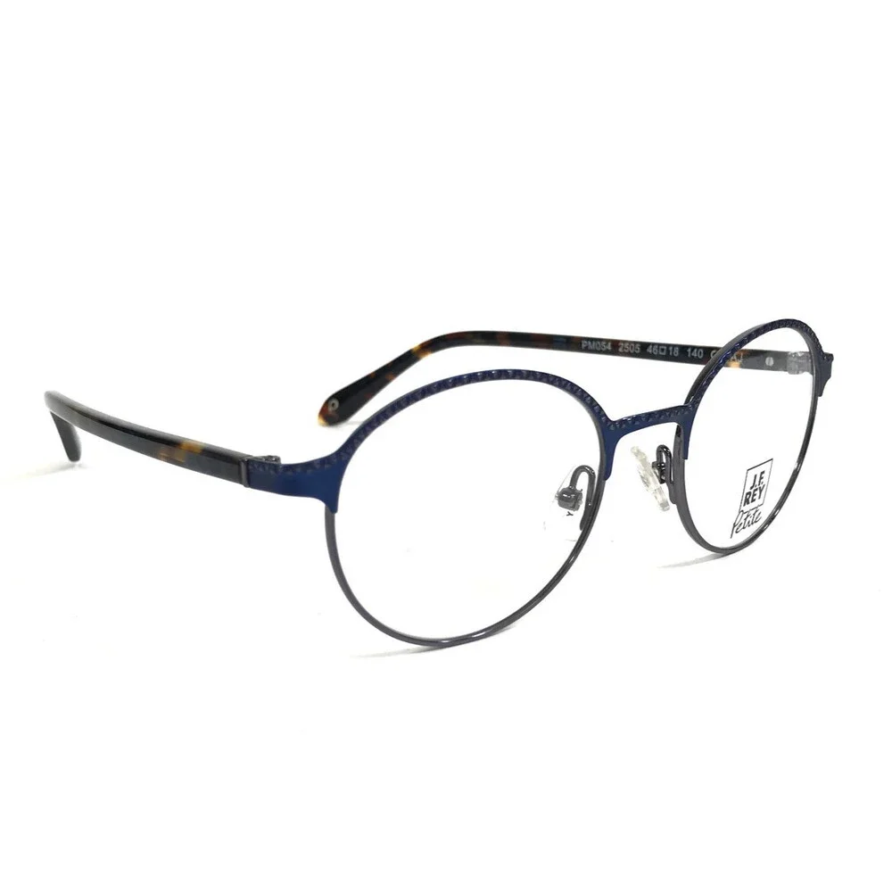 J.F. Rey Petite Eyeglasses Frames PM054 2505 Brown Tortoise Blue Round 46-18-140